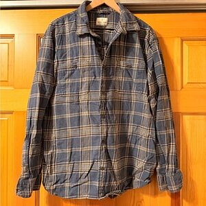Mutual Weave Blue Plaid Button-Up Shirt